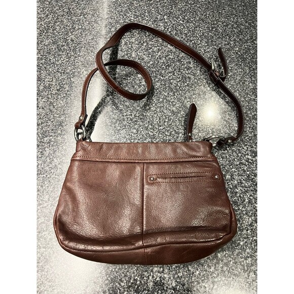 B. Makowsky Small Rich Brown Leather Crossbody/Shoulder Bag Great Quality - Picture 2 of 10